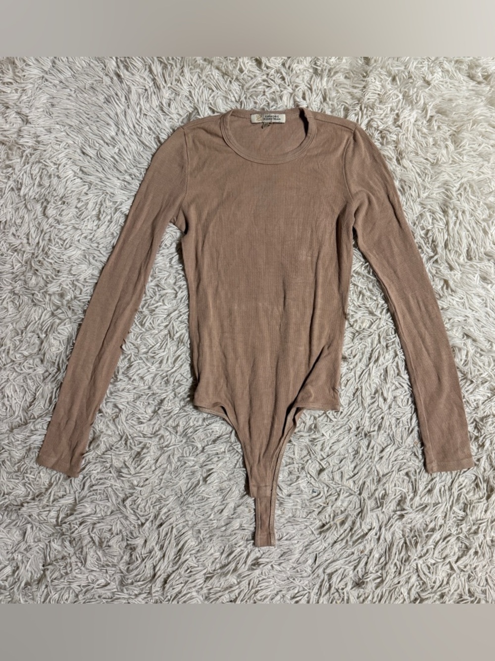 Women’s XS Tan Euphoric Equestrian Long Sleeve Horseback Riding Bodysuit Top